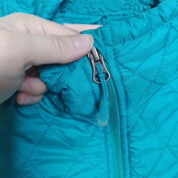 L. L. Bean Blue Green Quilted Fleece Lined Full Zip Sleeveless Vest Size Large - Picture 7 of 16